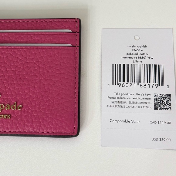 🌷NWT ♠️ kate spade ♠️ Juliette Small Cardholder - Nouveau Rose (Pink) - Picture 4 of 7